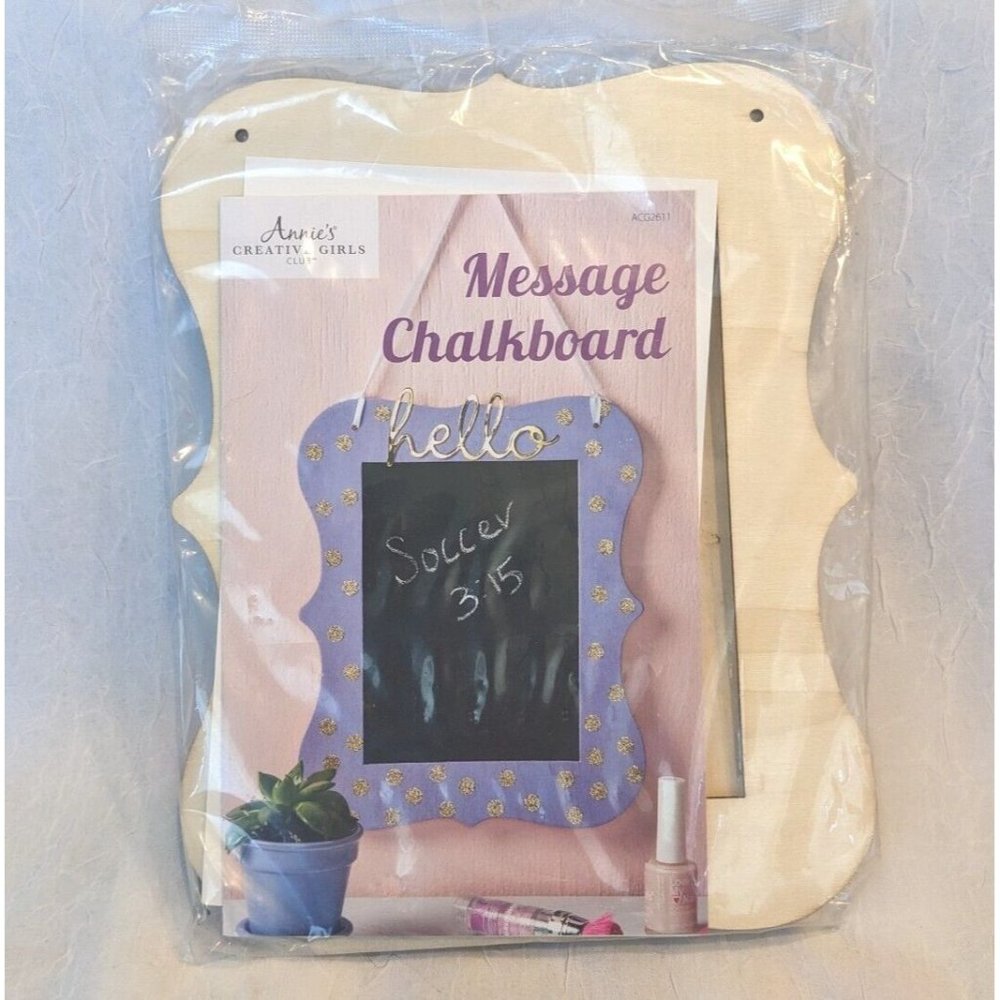 NIP Message Chalkboard Craft Kit Annies Creative Girls Club Art Paint ACG2611